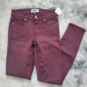 Paige Denim Verdugo Low Rise Burgundy Ankle Skinny Jean